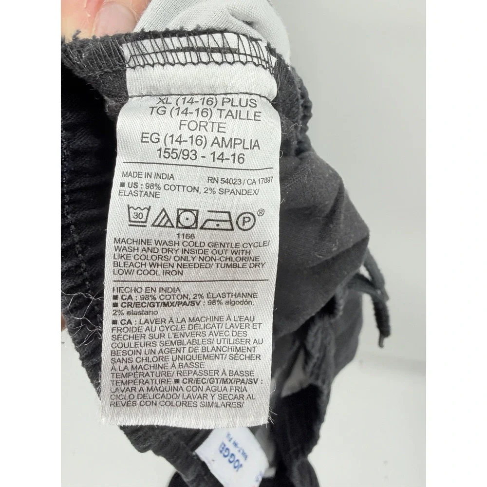 Old Navy Youth Boys XL 14/16 Plus Size Built-In Flex Twill Jogger Pants in Black